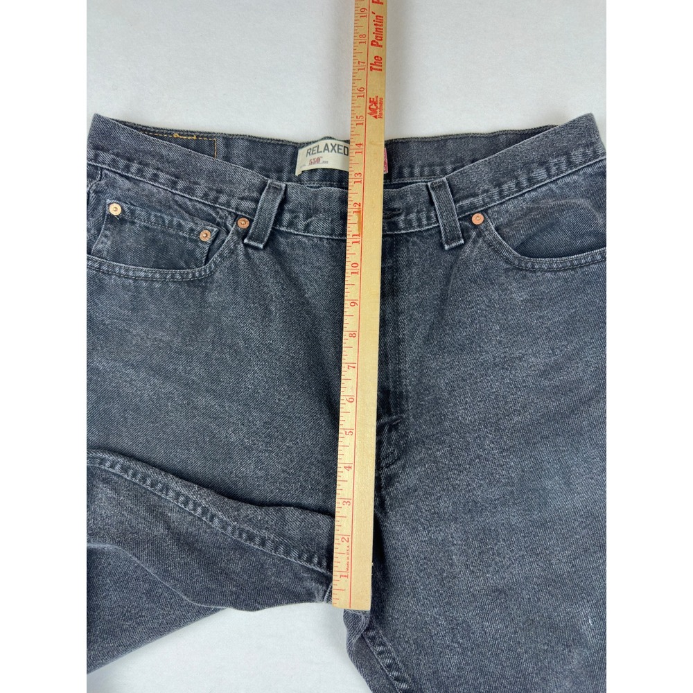 Levis 550 Relaxed Fit Jeans Mens 35x30 Faded Black Denim Straight Leg Pants - Picture 9 of 15
